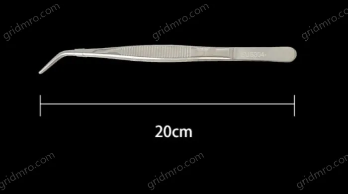 Stainless steel tweezers Curved tip (304 models) 20cm
