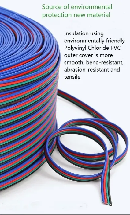 LED light connecting cable 22AWG*4 and (17/0.12TS)