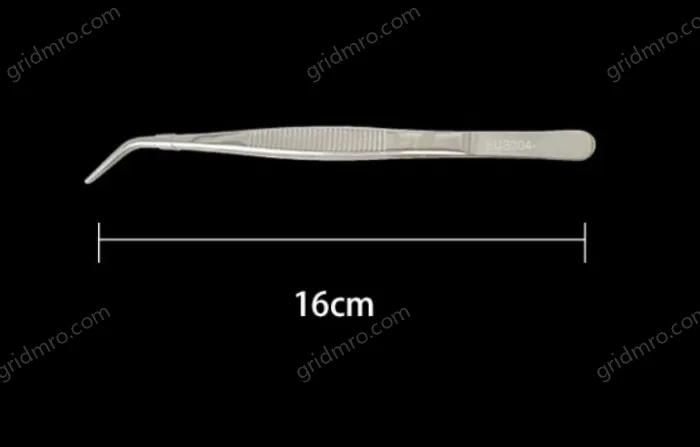 Stainless steel tweezers Curved tip (304 models) 16cm