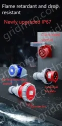 4 pole 63A exposed plug + socket