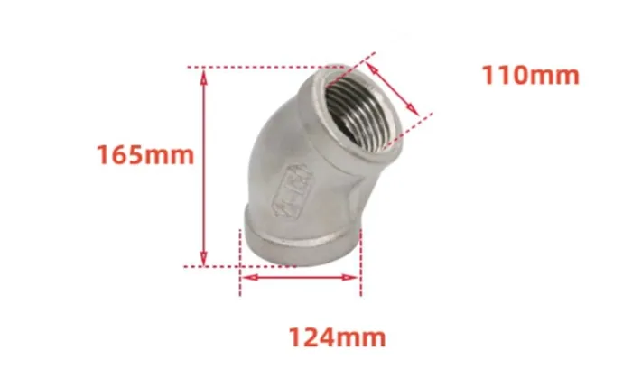 304/4 inch DN100 Stainless steel 45° elbow joint