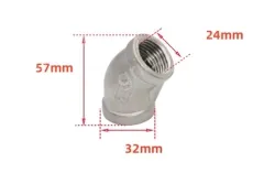 201/6 mins 3/4 Stainless steel 45° elbow joint
