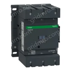LC1D150BD IEC contactor, TeSys Deca, nonreversing, 150A, 100HP at 480VAC, up to 100kA SCCR, 3 phase, 3 NO, 24VDC coil, open style