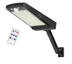 Wall mounted Solar Solar remote control flat lamp with bracket LED balck single pack
