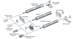 Standard Type Double Acting, Double Rod CJ2W Series ø6, ø10, ø16