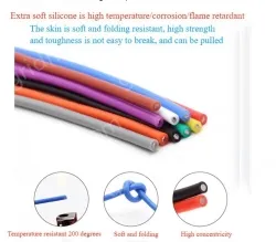 Silicone high temperature cable 17AWG Yellow