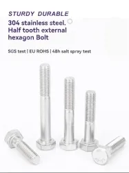 Half thread external hexagonal bolt M6*120